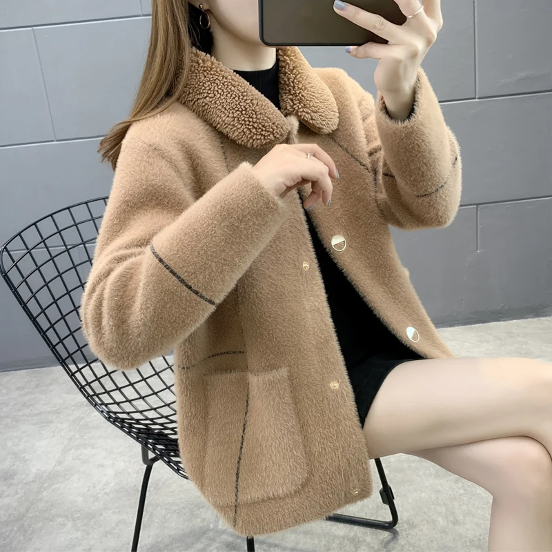 Autumn Winter Faux Mink Cashmere Knitted Jacket Women 5 Color Big Pocket Cardigan Jacket Coat Female Short Outerwear Knitwear
Autumn Winter Faux Mink Cashmere Knitted Jacket Women 5 Color Big Pocket Cardigan Jacket Coat Female Short Outerwear Knitwear