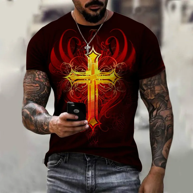 Cool cross short-sleeved shirt casual breathable all-match shirt large size 3D printed T-shirt new summer 2021 T-shirt
Cool cross short-sleeved shirt casual breathable all-match shirt large size 3D printed T-shirt new summer 2021 T-shirt