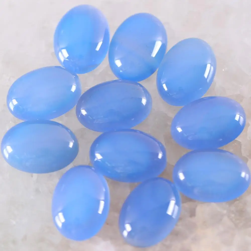 

10Pcs 16x12MM Oval Cabochon CAB Beads Natural Stone Gem Blue Onyx No Drilled Hole Bead For DIY Jewelry Making Ring K1569