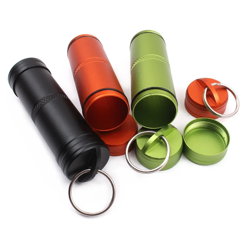 Camping Survival Waterproof Pills Box Container Aluminum Medicine Bottle Key Chain Outdoor Emergency Gear
Camping Survival Waterproof Pills Box Container Aluminum Medicine Bottle Key Chain Outdoor Emergency Gear