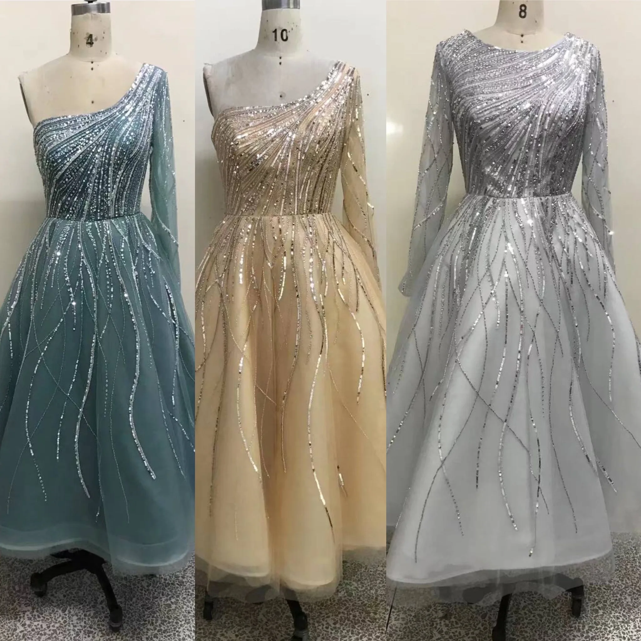 2021 Green A Line One Shoulder Sexy Party Dresses Beaded Mid length Evening Gowns For Women Wear
2021 Green A Line One Shoulder Sexy Party Dresses Beaded Mid length Evening Gowns For Women Wear