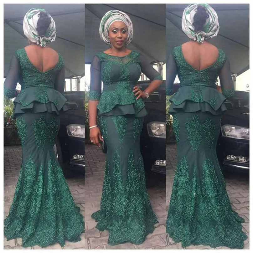 Elegant Dark Green Lace Nigeria Formal Evening Party Dresses Full Sleeves African Peplum Long Prom Gowns Gowns 2021 Plus Size
Elegant Dark Green Lace Nigeria Formal Evening Party Dresses Full Sleeves African Peplum Long Prom Gowns Gowns 2021 Plus Size