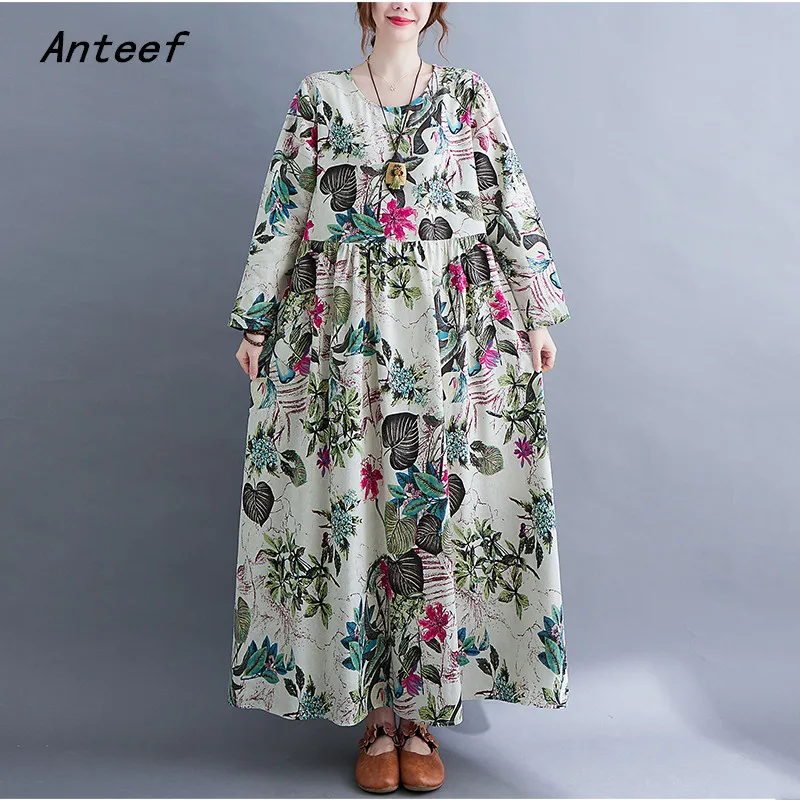 Anteef long sleeve cotton vintage floral dresses for women casual loose woman summer spring autumn dress elegant clothing 2023
Anteef long sleeve cotton vintage floral dresses for women casual loose woman summer spring autumn dress elegant clothing 2023
