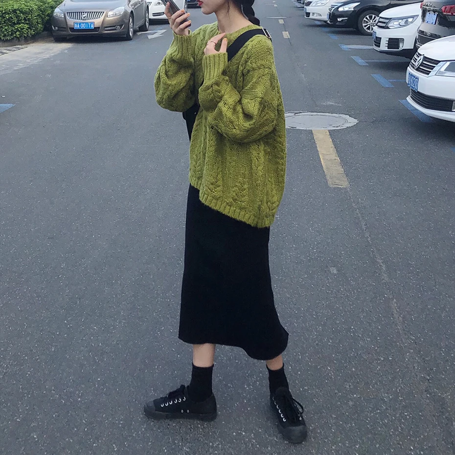 Women's sweater Long Jumper Sweater Female 2020 Sweater Oversize Green Twist Pullover Ladies Winter Clothing Casual Loose Tops 
Women's sweater Long Jumper Sweater Female 2020 Sweater Oversize Green Twist Pullover Ladies Winter Clothing Casual Loose Tops