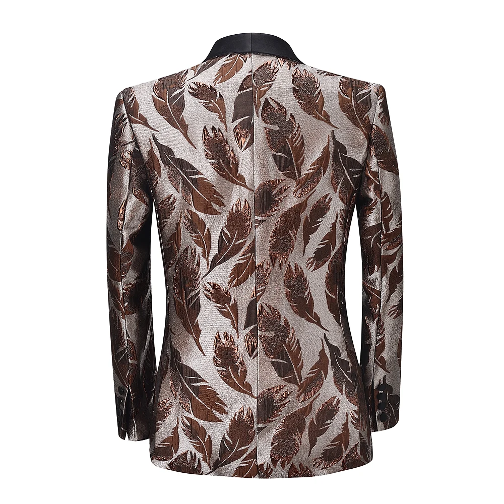 Two-piece Jacquard Suit Men Business Fashion Slim Feather Pattern Tuxedo Male Bridegroom Best Man Wedding Suits Banquet Formal
Two-piece Jacquard Suit Men Business Fashion Slim Feather Pattern Tuxedo Male Bridegroom Best Man Wedding Suits Banquet Formal
