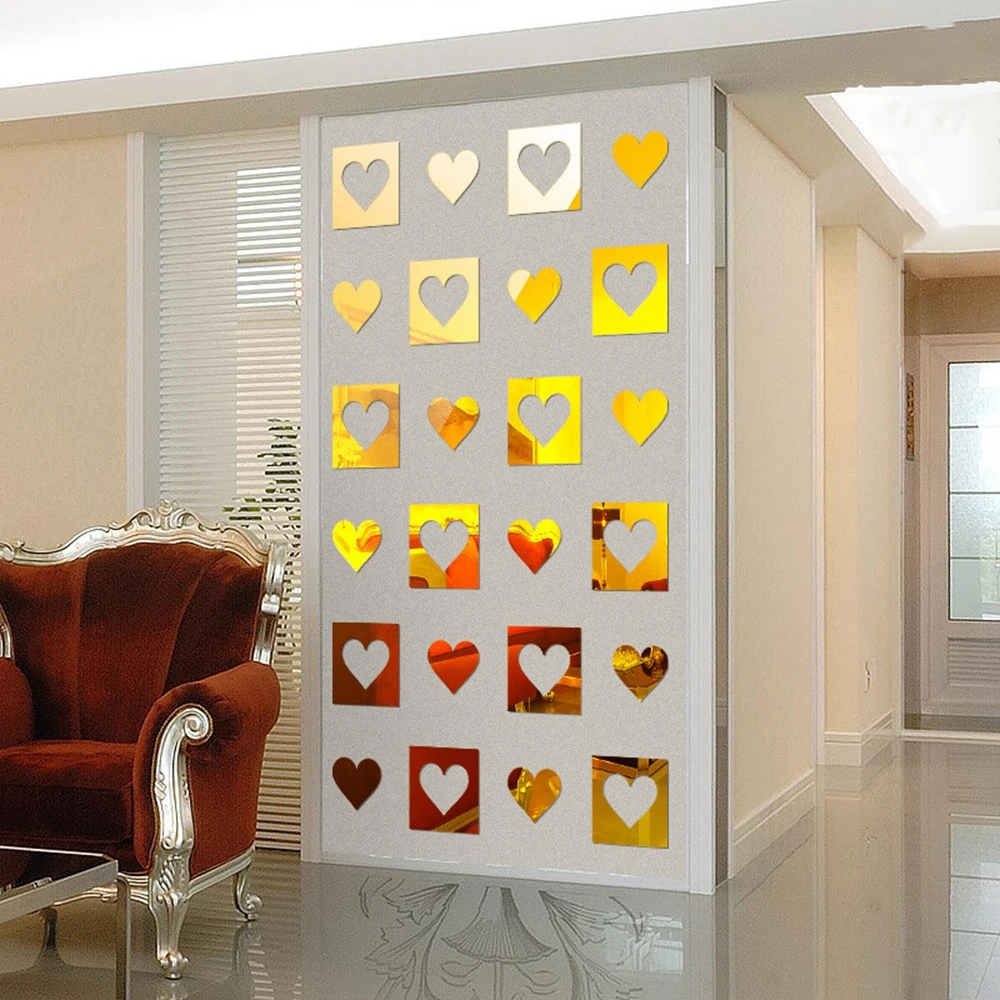 3D Heart Pattern Diy Acrylic Mirror Wall Stickers Living Room Decoration Bedroom Decor Home Entrance TV Background Decorative
3D Heart Pattern Diy Acrylic Mirror Wall Stickers Living Room Decoration Bedroom Decor Home Entrance TV Background Decorative