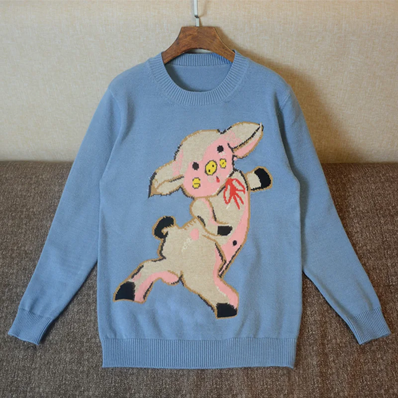 Runway Designer Women's Cartoon Pig Jacquard Knitted Sweaters And Pullovers Winter Thick Warm Girls Knit Jumpe Sweater Jacquard
Runway Designer Women's Cartoon Pig Jacquard Knitted Sweaters And Pullovers Winter Thick Warm Girls Knit Jumpe Sweater Jacquard