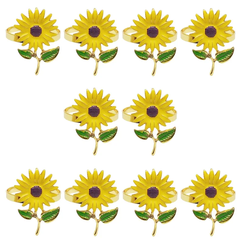 10Pcs/Lot Napkin Ring Sunflower Napkin Button Zinc Alloy Napkin Ring Towel Ring Wedding Table Decoration
10Pcs/Lot Napkin Ring Sunflower Napkin Button Zinc Alloy Napkin Ring Towel Ring Wedding Table Decoration