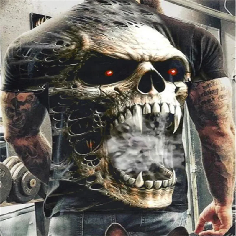 Skull 3D printed T-shirt men's short-sleeved large profile street hip-hop O-neck top 2021 summer new style
Skull 3D printed T-shirt men's short-sleeved large profile street hip-hop O-neck top 2021 summer new style