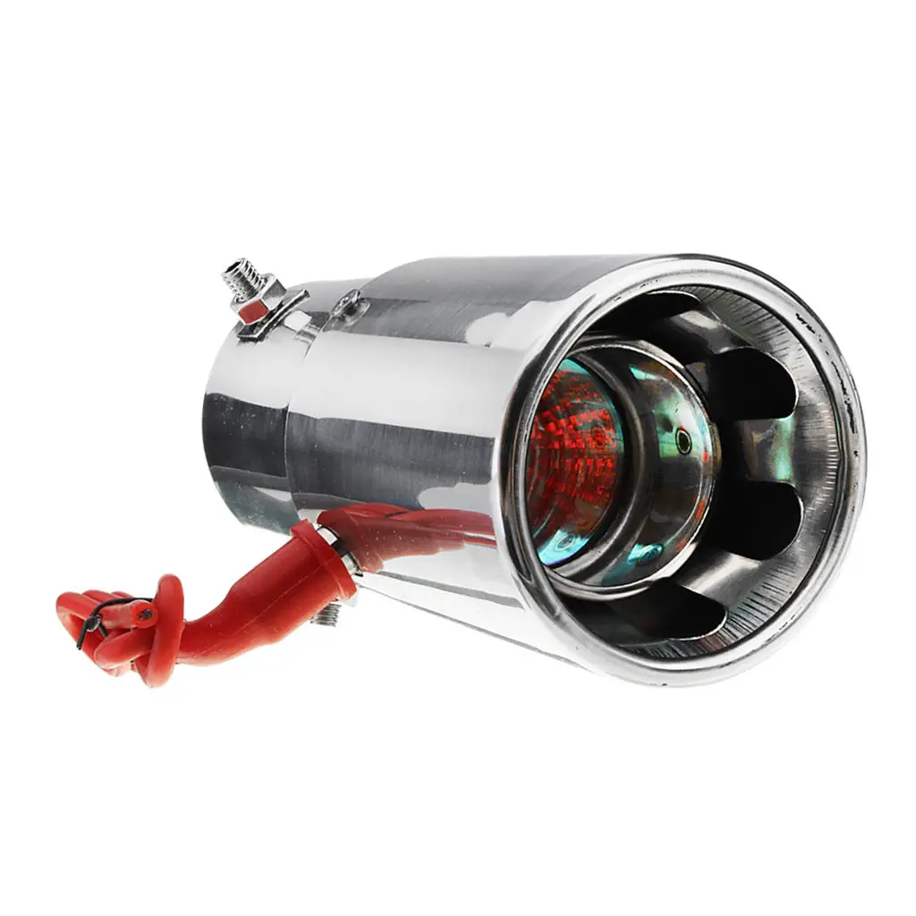 

Car Auto Stainless Steel Exhaust Pipe Red Light Tail Muffler Tip Universal for Pipe Diameter of 30~63mm