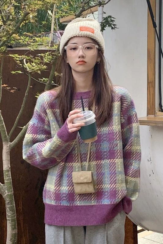 WERUERUYU Women geometric knitted sweater women casual Houndstooth lady pullover sweater female Autumn winter retro jumper
WERUERUYU Women geometric knitted sweater women casual Houndstooth lady pullover sweater female Autumn winter retro jumper