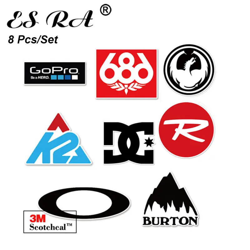 

8 Pcs Ski Stickers Laptop Decals Outdoor Logo Waterproof Viny Snowboard Pegatinas Car Notebook Pitcher Stationary Skateboard