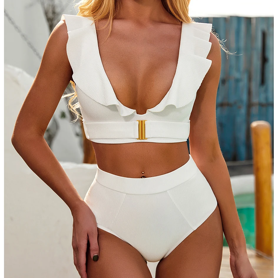 High Waist Bikini 2020 Swimsuit Female Bathing Suit Women Sexy White Ruffle Bikini Set Swimwear Swimming Suit for Woman Biquini
High Waist Bikini 2020 Swimsuit Female Bathing Suit Women Sexy White Ruffle Bikini Set Swimwear Swimming Suit for Woman Biquini