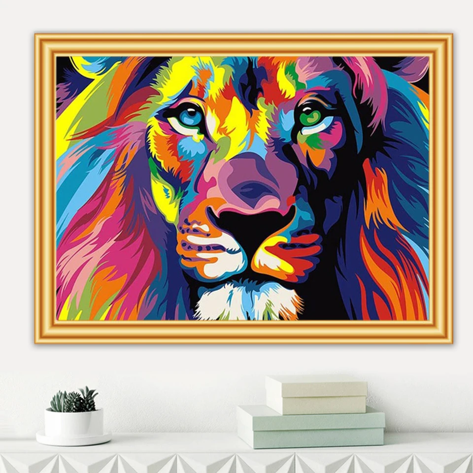5D DIY алмазная живопись животного лев кошка волк Набор для вышивания крестиком
