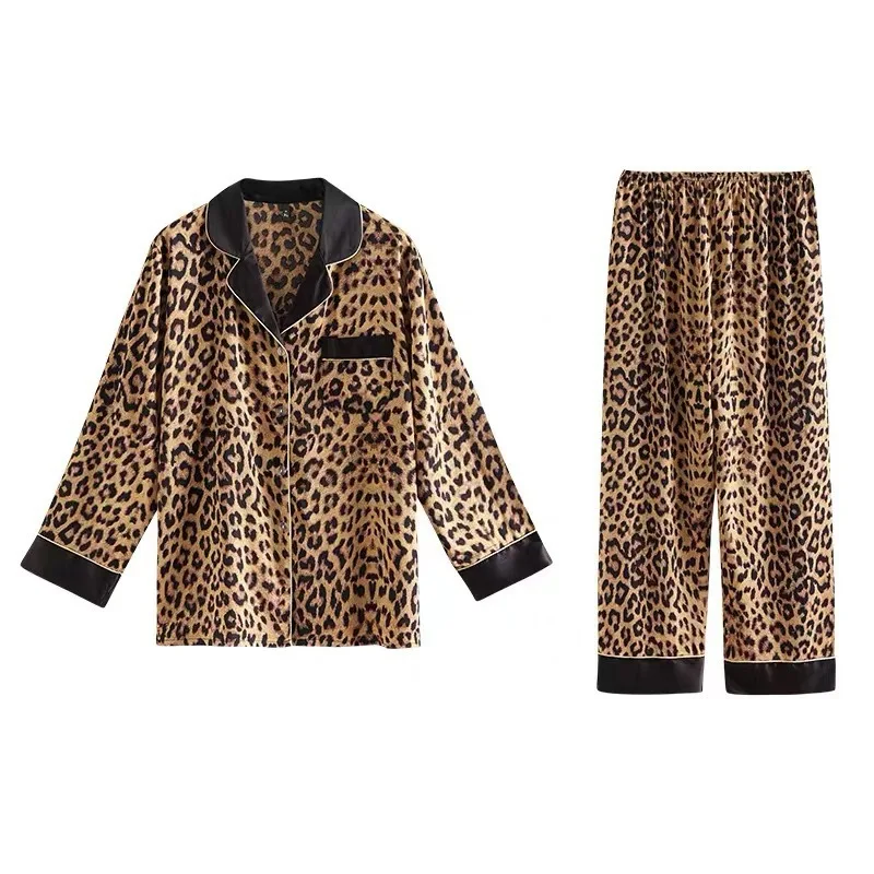 New Light Luxury Ice Silk Pajamas Women's Spring and Autumn Long-sleeved Trousers Cardigan Plus Size Home Service Two-piece Suit
New Light Luxury Ice Silk Pajamas Women's Spring and Autumn Long-sleeved Trousers Cardigan Plus Size Home Service Two-piece Suit