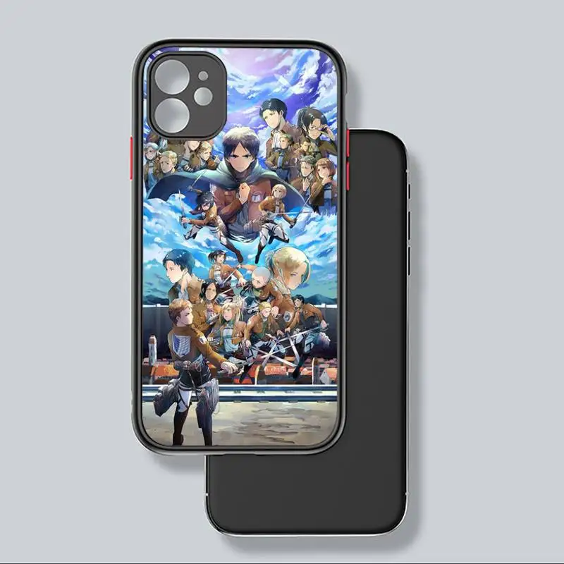 cartoon Anime attack on Titan Phone Case Matte Transparent for iPhone 7 8 11 12 s mini pro X XS XR MAX Plus coque
cartoon Anime attack on Titan Phone Case Matte Transparent for iPhone 7 8 11 12 s mini pro X XS XR MAX Plus coque