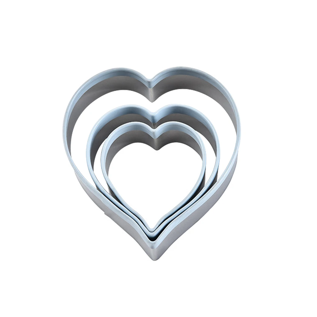 3PCS Cake Slicer Love Heart Slicing Moulds Cupcake Biscuit Molds Cookie Baking Tool Stainless Steel 
3PCS Cake Slicer Love Heart Slicing Moulds Cupcake Biscuit Molds Cookie Baking Tool Stainless Steel