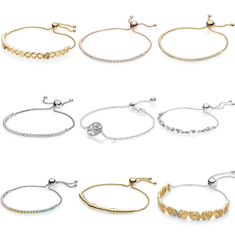 Authentic 925 Sterling Silver Clear Classic Tennis Sparkling Strand Adjust Bracelet Fit Women Bead Charm Diy Fashion Jewelry
Authentic 925 Sterling Silver Clear Classic Tennis Sparkling Strand Adjust Bracelet Fit Women Bead Charm Diy Fashion Jewelry