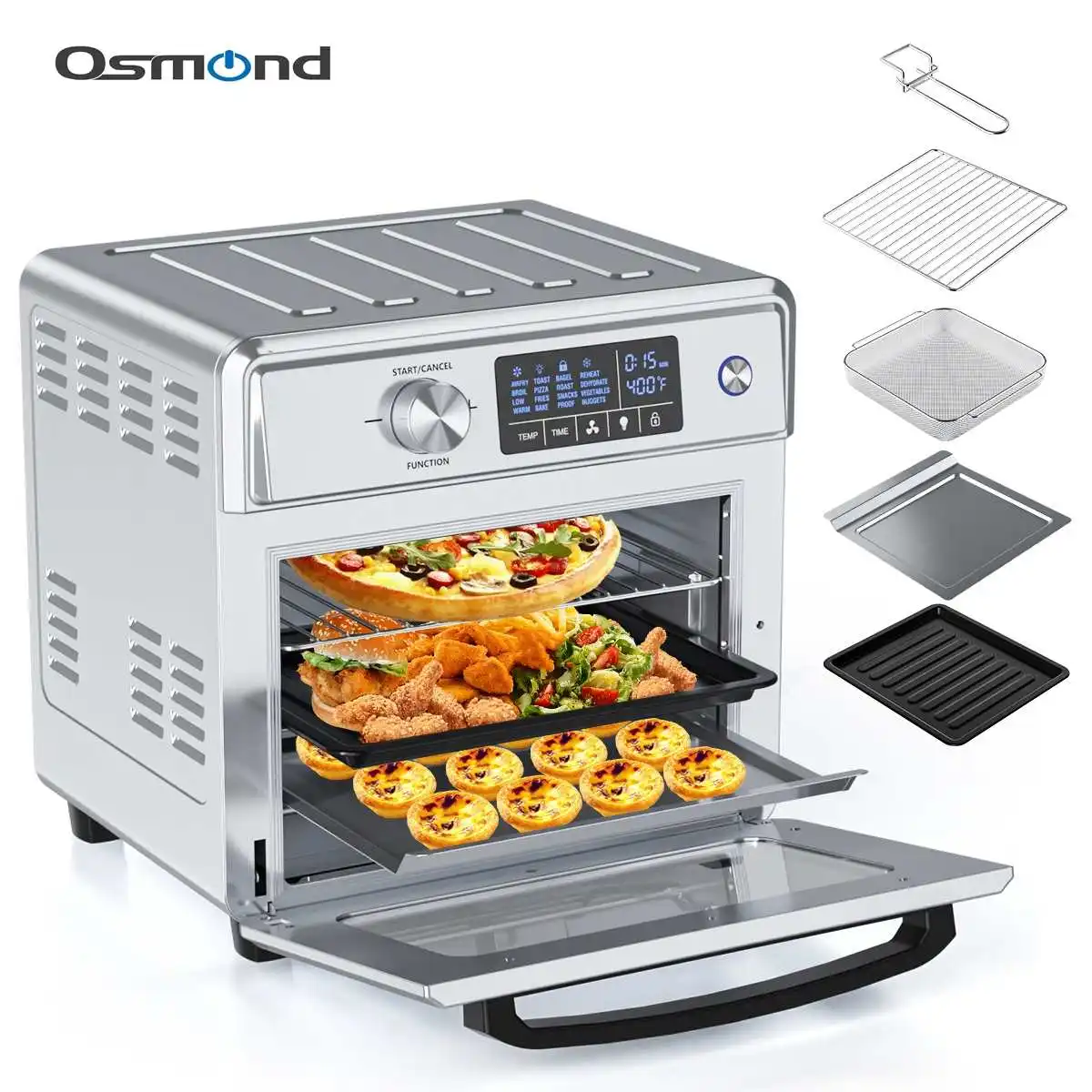 1700W 21L Air Fryer Oven Toaster Rotisserie and Dehydrator With LED + Baking pan+frying Net+grill+plate holder Countertop Oven
1700W 21L Air Fryer Oven Toaster Rotisserie and Dehydrator With LED + Baking pan+frying Net+grill+plate holder Countertop Oven