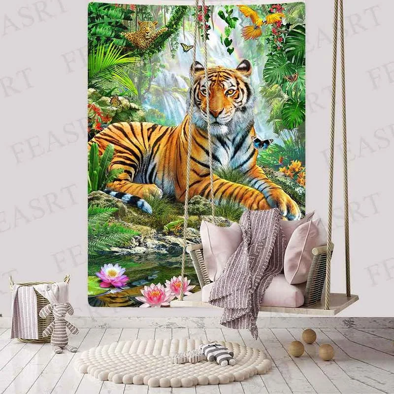 Simsant King of The Forest Tiger Tapestry Forest Wild Animal Art Wall Hanging Tapestries for Living Room Home Blanket Dorm Decor
Simsant King of The Forest Tiger Tapestry Forest Wild Animal Art Wall Hanging Tapestries for Living Room Home Blanket Dorm Decor