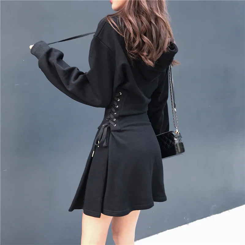 Autumn Tracksuit Lace Up Adjustable Tie Bow Waist Slim Hooded Dress Women Fitness Sweatshirt Sport Dress Female Elegant Tops
Autumn Tracksuit Lace Up Adjustable Tie Bow Waist Slim Hooded Dress Women Fitness Sweatshirt Sport Dress Female Elegant Tops