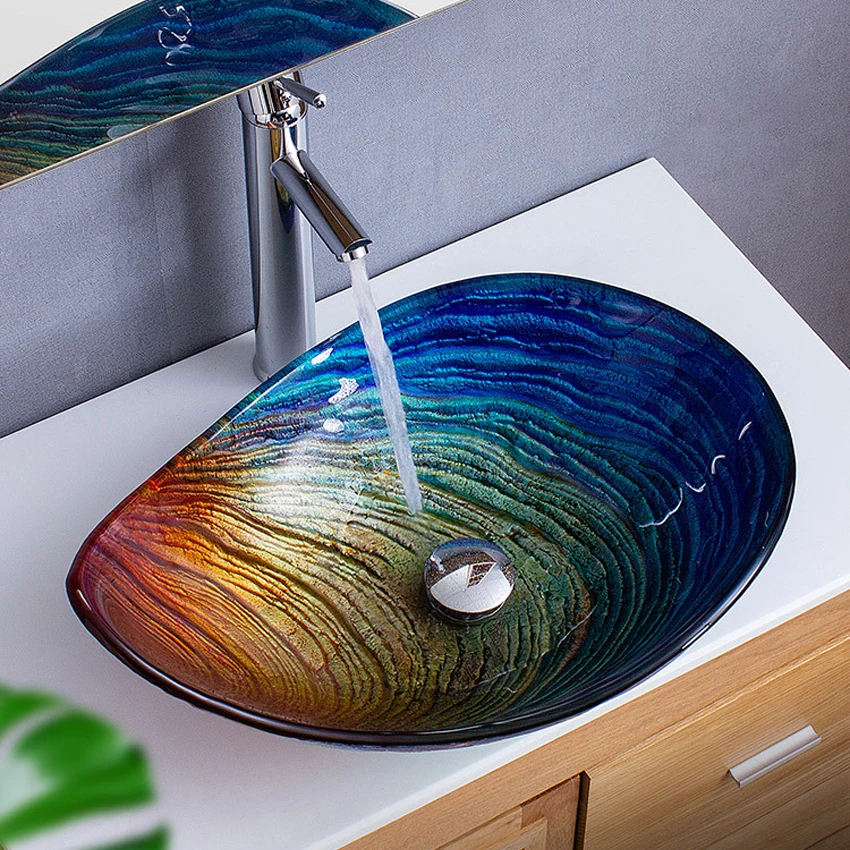 Tempered Glass Bathroom Sink Faucet Set With Sewer Accessories T12* 550*380*170MM Fashion Art Washbasin Bath Above counter Basin
Tempered Glass Bathroom Sink Faucet Set With Sewer Accessories T12* 550*380*170MM Fashion Art Washbasin Bath Above counter Basin