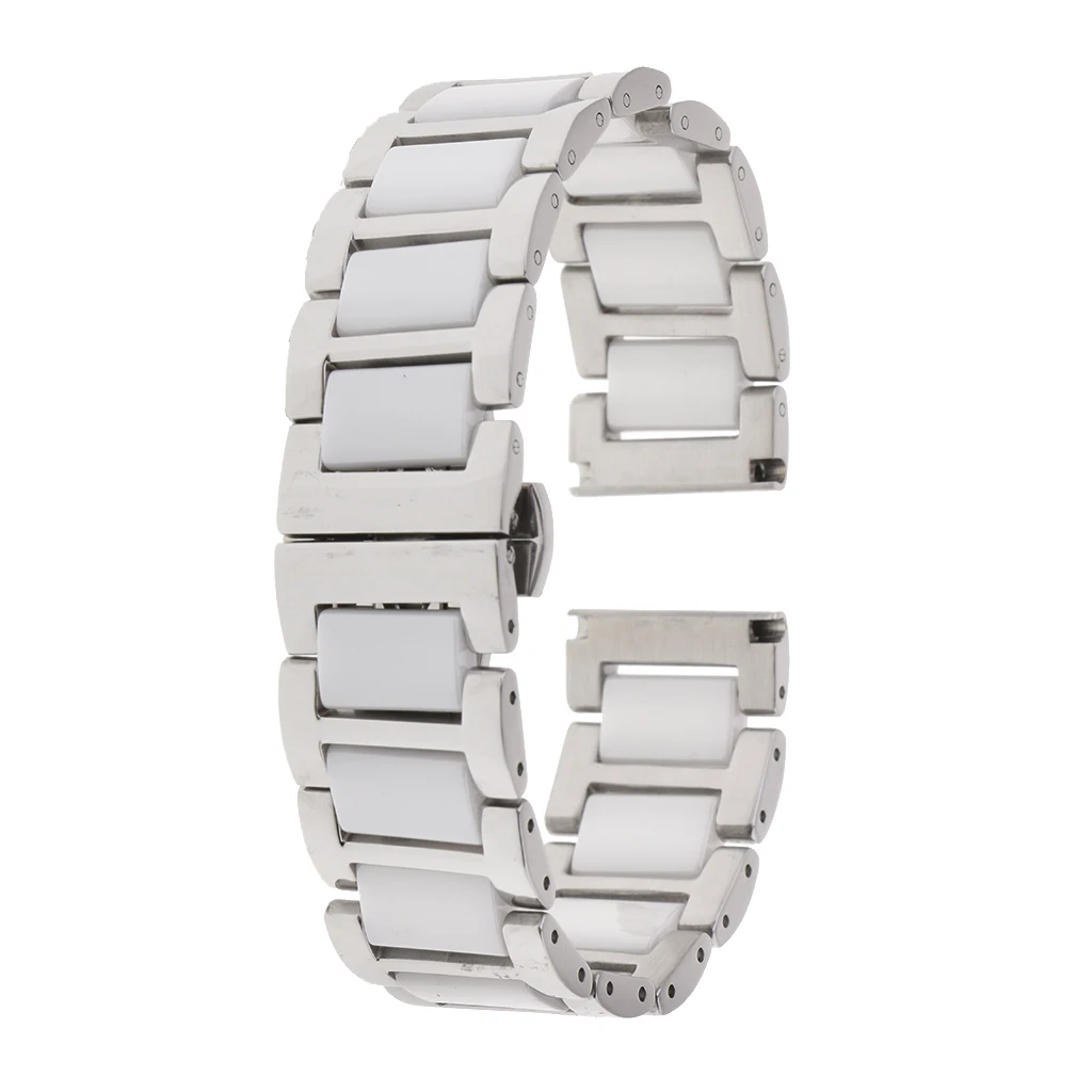 Stainless Steel and Ceramic Watches Band Strap with Butterfly Buckle Clasp
Stainless Steel and Ceramic Watches Band Strap with Butterfly Buckle Clasp
