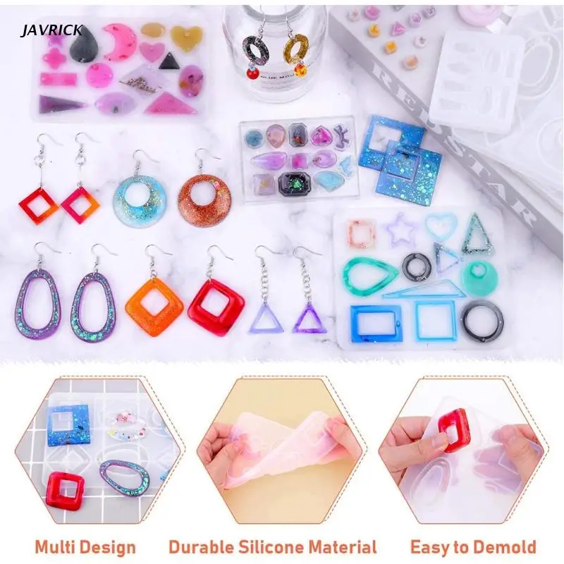1 Set Crystal Epoxy Resin Mold Kit Earring Pendants Silicone Mould with Earring Hooks Jump Rings DIY Crafts Jewelry Making
1 Set Crystal Epoxy Resin Mold Kit Earring Pendants Silicone Mould with Earring Hooks Jump Rings DIY Crafts Jewelry Making