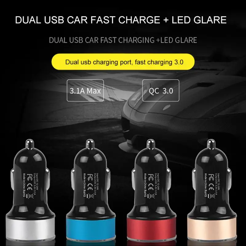 3.1A Car Charger For Cigarette Lighter USB Voltage Display Adapter Fast Charging iPhone Samsung Huawei Xiaomi OPPO | Автомобили и