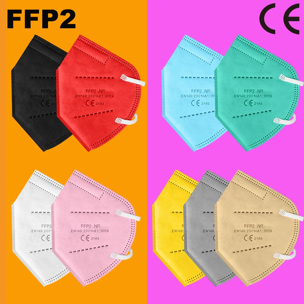 FFP2 цветные маски kn95 сертифицированные черные туши для ресниц ffp2 negra mascarillas fpp2