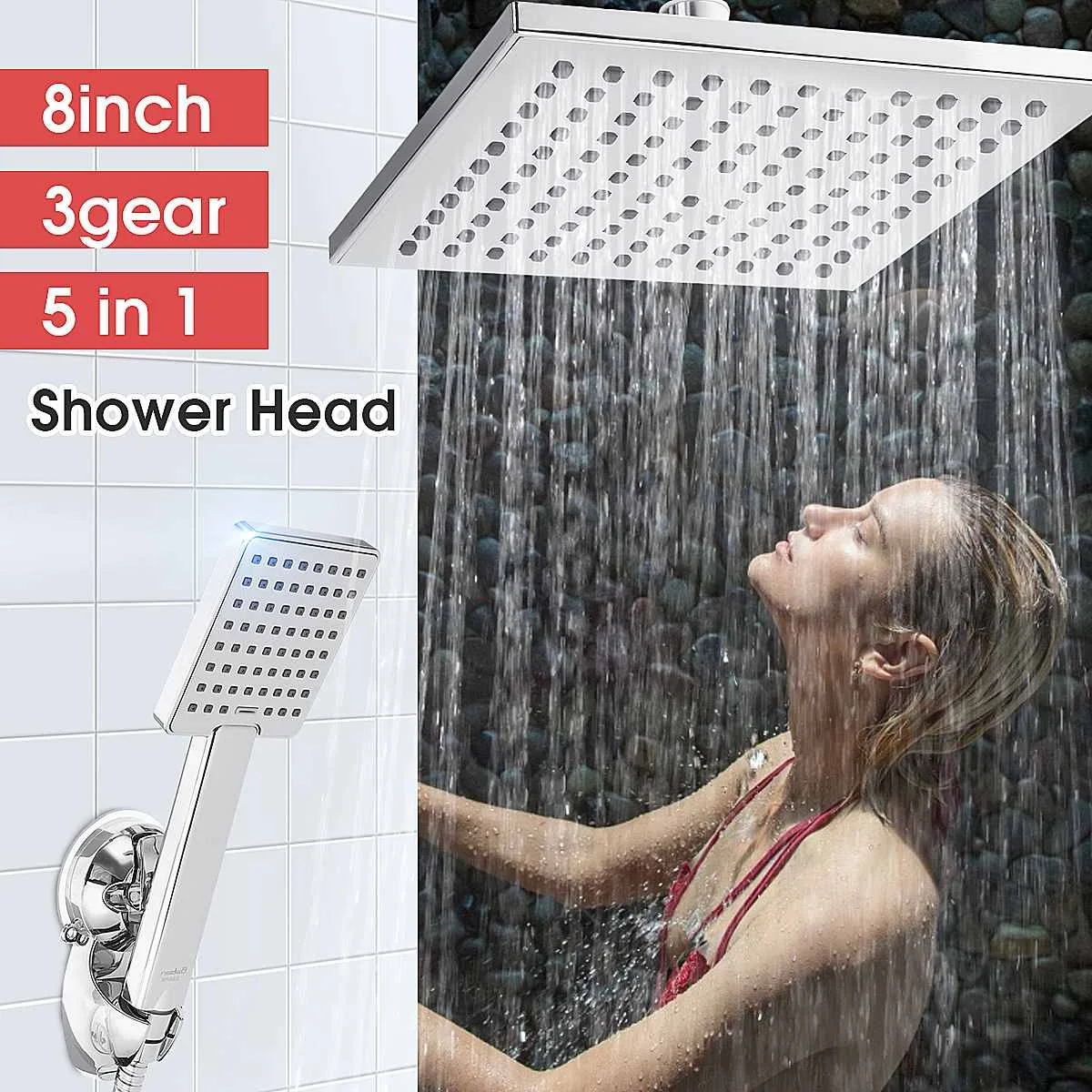 8''Inch Square Ultra Slim Large Rainfall Shower Head chrome Panel Big Water Current Bathroom Top Spray Shower Hand-held Shower
8''Inch Square Ultra Slim Large Rainfall Shower Head chrome Panel Big Water Current Bathroom Top Spray Shower Hand-held Shower
