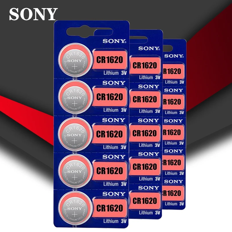 15 шт./лот Sony 100% оригинальный CR1620 кнопочный аккумулятор для часов автомобильный