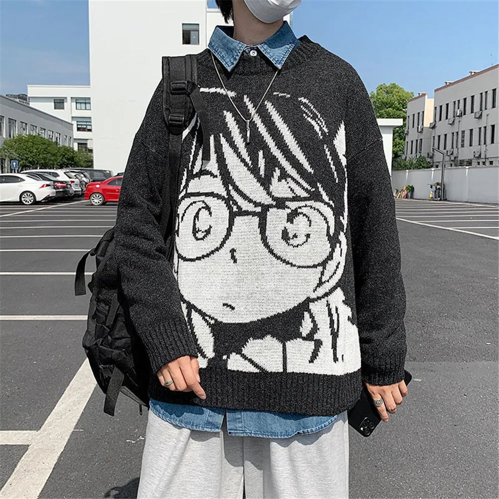 Black Japan Cartoon Knitted Female Pullovers Sweater Long Sleeve Streetwear O-Neck Knitted Women Warm Funny Spring Tops Girls
Black Japan Cartoon Knitted Female Pullovers Sweater Long Sleeve Streetwear O-Neck Knitted Women Warm Funny Spring Tops Girls