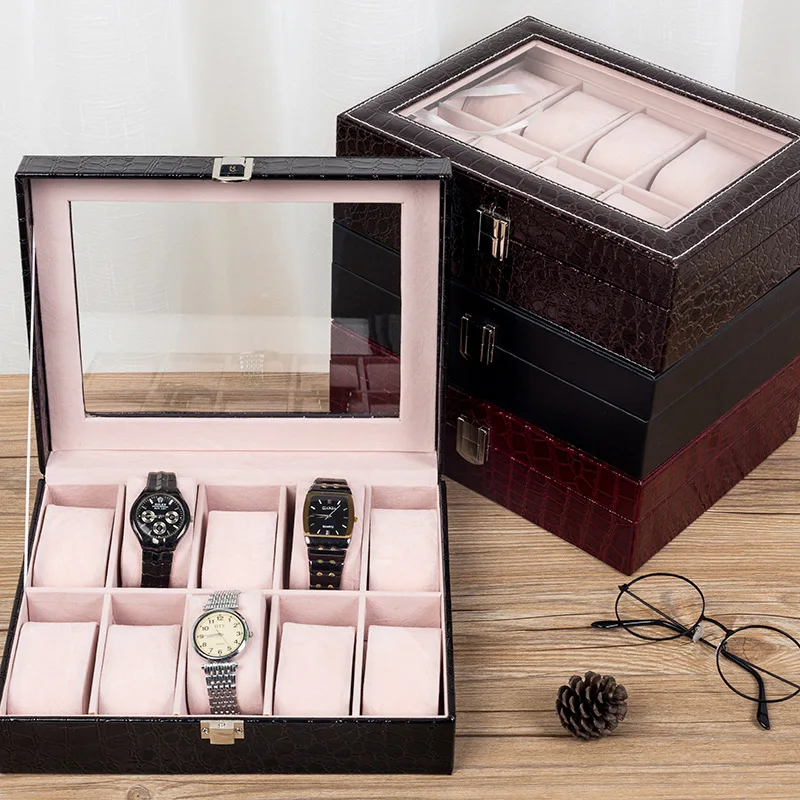 Wholesale 10 Grids Alligator Pattern PU Jewelry Box with Glass Window Watches Display Storage Strong Faux Leather Organizer Case
Wholesale 10 Grids Alligator Pattern PU Jewelry Box with Glass Window Watches Display Storage Strong Faux Leather Organizer Case