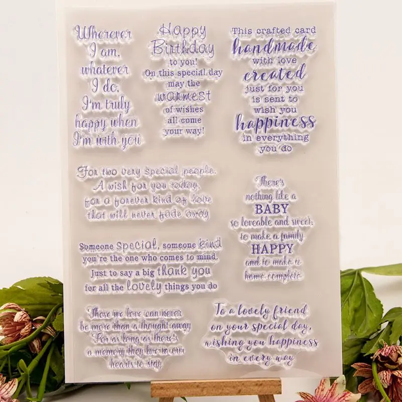 Blessing Quotes Silicone Clear Seal Stamp DIY Scrapbooking Embossing Photo Album Decorative Paper Card Craft Art Handmade Gift
Blessing Quotes Silicone Clear Seal Stamp DIY Scrapbooking Embossing Photo Album Decorative Paper Card Craft Art Handmade Gift