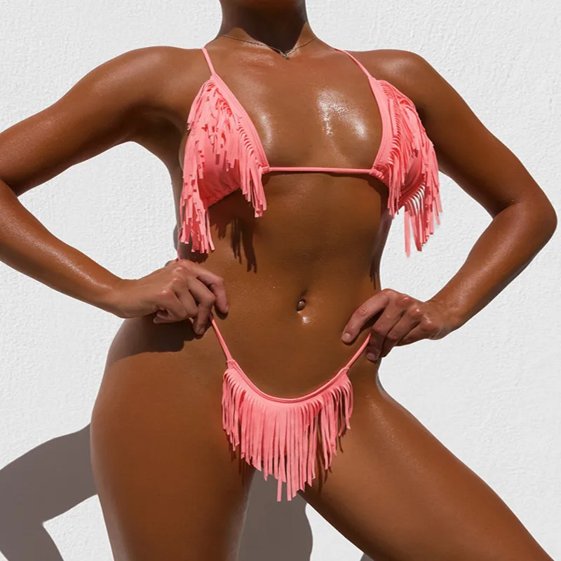 2021 Sexy One Piece Swimwear Feminine Tethered Multicolor Fringe Bikini 2-piece High Waist Female Bikini Backless Women Bijini
2021 Sexy One Piece Swimwear Feminine Tethered Multicolor Fringe Bikini 2-piece High Waist Female Bikini Backless Women Bijini
