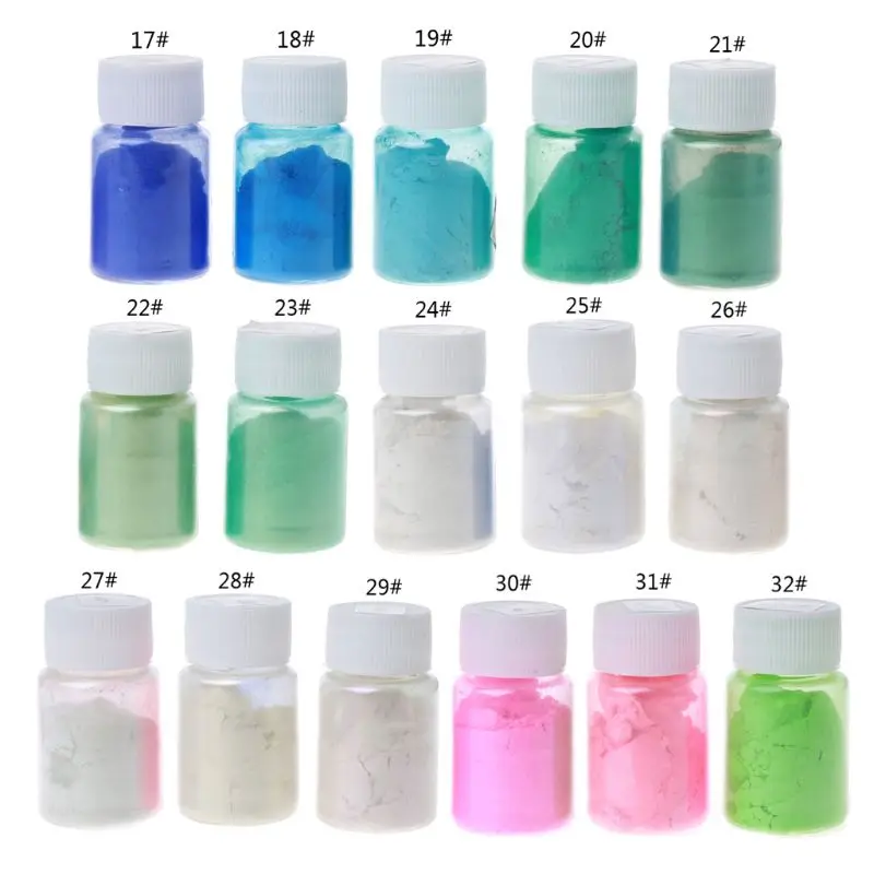 

U90E 32 Colors 10g Resin Colorant Powder Mica Pearlescent Pigments Kit Resin Dye Epoxy Resin DIY Color Toning Jewelry Making