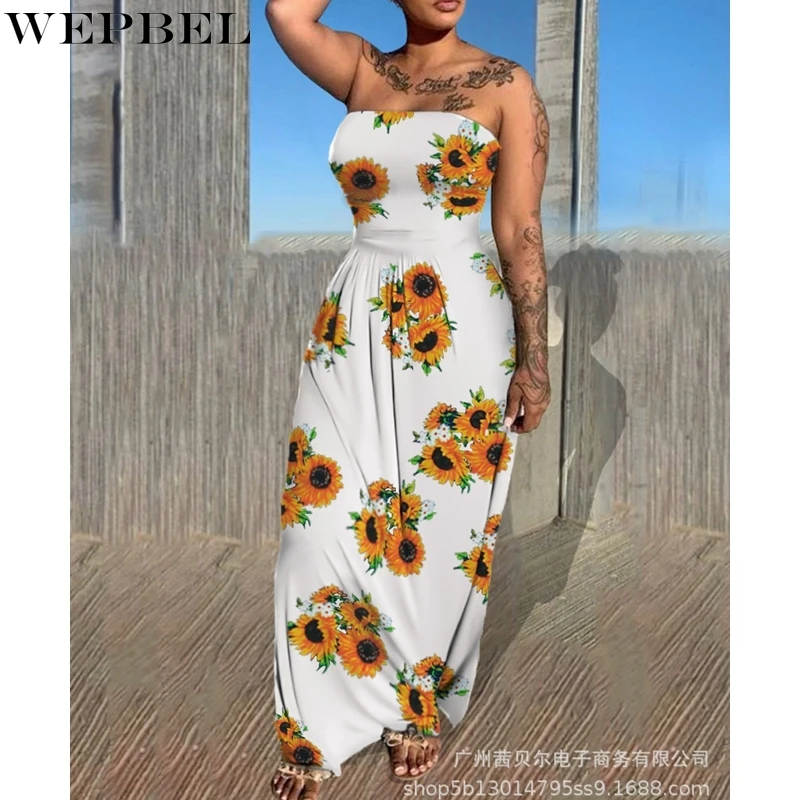 Платье WEPBEL женское повседневное с принтом и открытой спиной, летнее модное свободное платье до пола без бретелек
Платье WEPBEL женское повседневное с принтом и открытой спиной, летнее модное свободное платье до пола без бретелек