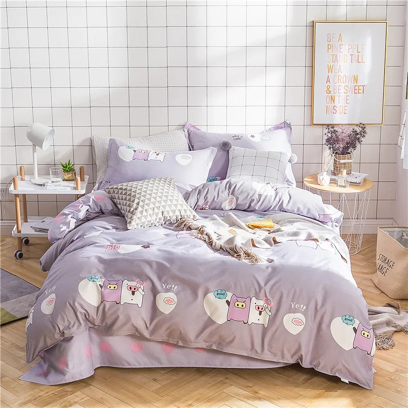 Good Piggy Friends Set Purple Spot Duvet Cover Set Pillowcase Home Textiles 2/3pcs Bed Linen King Queen Size Dropship
Good Piggy Friends Set Purple Spot Duvet Cover Set Pillowcase Home Textiles 2/3pcs Bed Linen King Queen Size Dropship