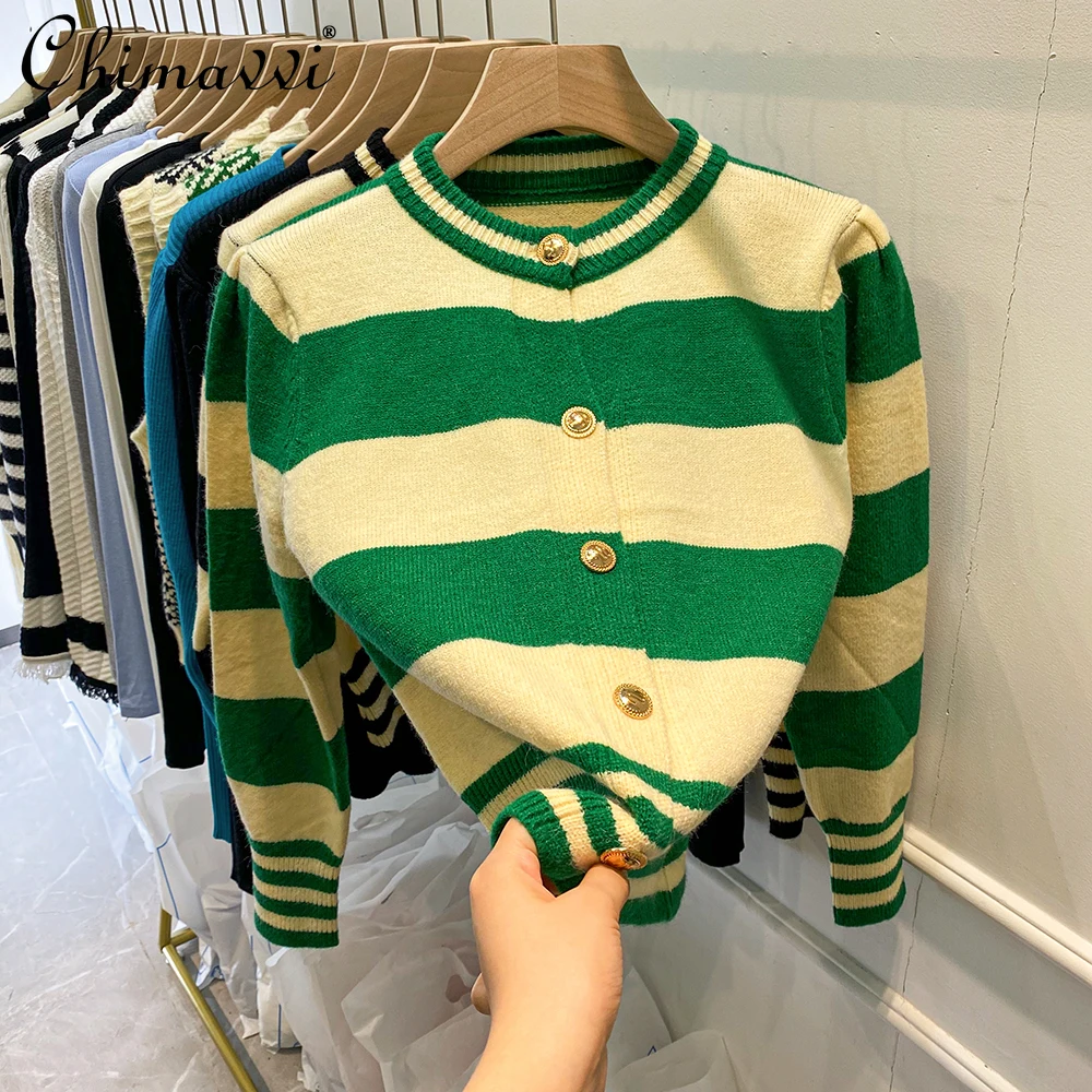 2022 Spring New Ladies Fashion Simple Knitted Cardigan Coat Women's Retro Contrast Color Striped Idle Style Long Sleeve Sweater
2022 Spring New Ladies Fashion Simple Knitted Cardigan Coat Women's Retro Contrast Color Striped Idle Style Long Sleeve Sweater