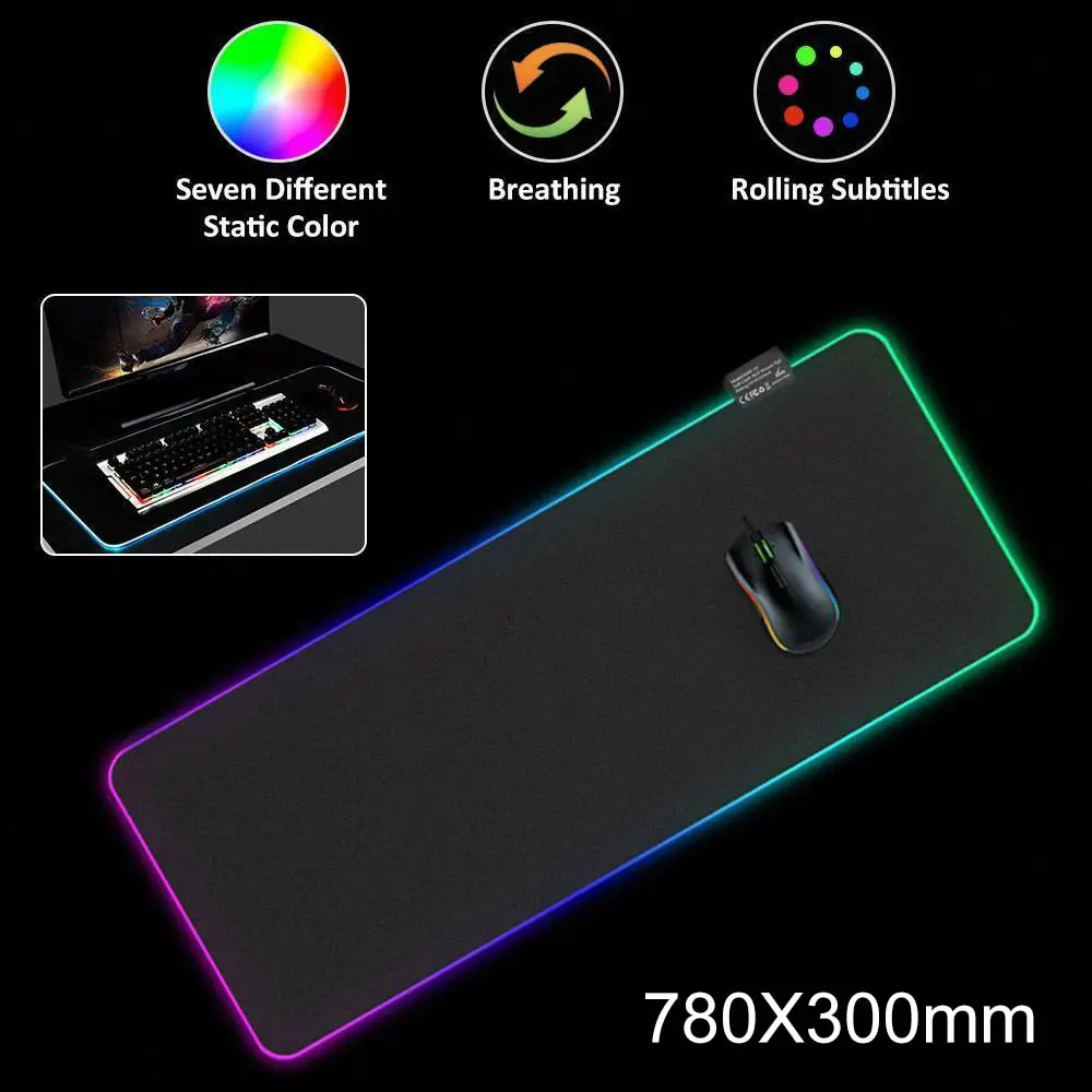 Computer Mousepad Big Mouse Mat with Backlight 780*300mm Large Anti-slip RGB LED Gaming Mouse Keyboard Pad Mat for PC Laptop
Computer Mousepad Big Mouse Mat with Backlight 780*300mm Large Anti-slip RGB LED Gaming Mouse Keyboard Pad Mat for PC Laptop