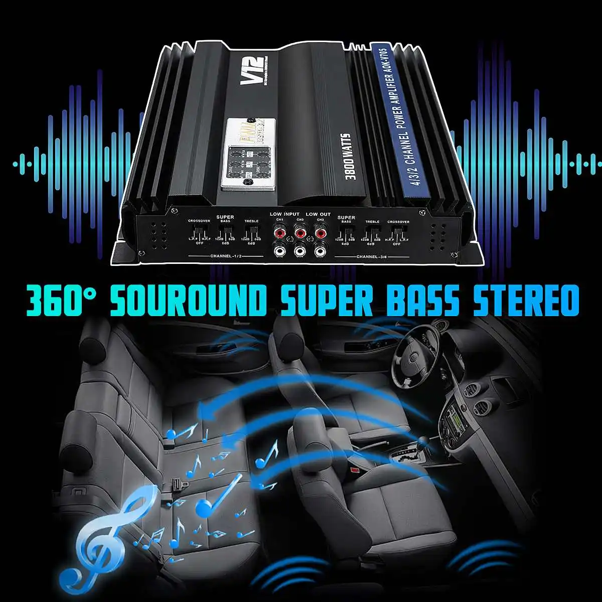 3800W RMS 4 Channel 12V Amplifier Audio bluetooth Car Audio Stereo Amplifier Amp Speaker Metal Car Amplifier Car Subwoofer
3800W RMS 4 Channel 12V Amplifier Audio bluetooth Car Audio Stereo Amplifier Amp Speaker Metal Car Amplifier Car Subwoofer