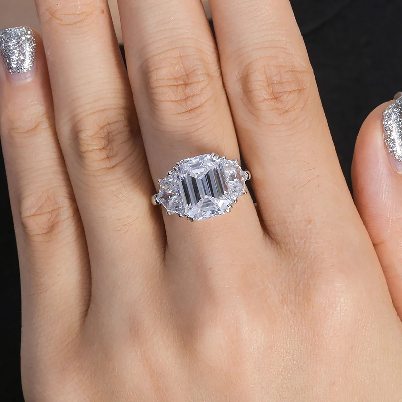 Luxury 5ct 1.5carat Moissanite Ring Solid 18K White Gold Engagement Ring Emerald Cut Lab Grown Diamond Wedding Ring For Women
Luxury 5ct 1.5carat Moissanite Ring Solid 18K White Gold Engagement Ring Emerald Cut Lab Grown Diamond Wedding Ring For Women