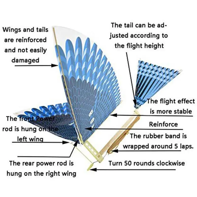 Rubber Band Power Bird Models Toy Children's Puzzle Gifts Air DIY Action Bionic Interaction Assembly Plane Parent-child Kit T5M9
Rubber Band Power Bird Models Toy Children's Puzzle Gifts Air DIY Action Bionic Interaction Assembly Plane Parent-child Kit T5M9