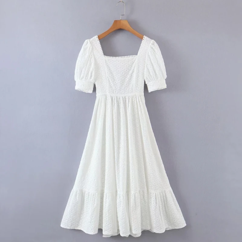 Women Square Collar Puff Sleeve White Lace Elegant Midi Dress 2022 Spring Female Clothes Casual Lady Slim Vestido D9189
Women Square Collar Puff Sleeve White Lace Elegant Midi Dress 2022 Spring Female Clothes Casual Lady Slim Vestido D9189