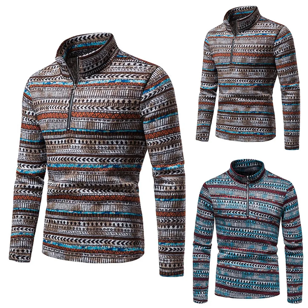 Zipper Cardigan Sweaters Stand Up Collar Slim Fit Mens Print Long Sleeve High Neck Sweater Winter Casual Knitted Jumper Pullover 
Zipper Cardigan Sweaters Stand Up Collar Slim Fit Mens Print Long Sleeve High Neck Sweater Winter Casual Knitted Jumper Pullover