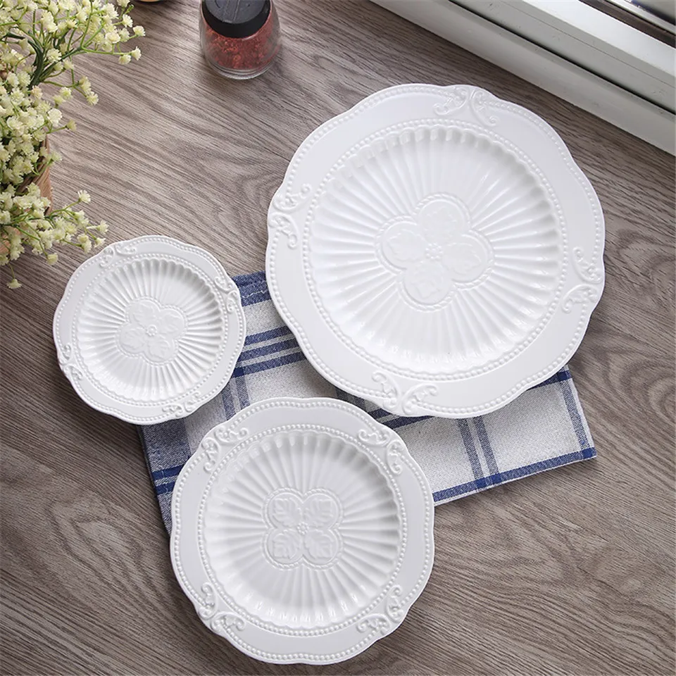 Western Home Round Relief Ceramic Food Dish Fruit Dessert Plate Dish Pasta Dish Salad Plate Steak Dish Restaurant Dinnerware
Western Home Round Relief Ceramic Food Dish Fruit Dessert Plate Dish Pasta Dish Salad Plate Steak Dish Restaurant Dinnerware