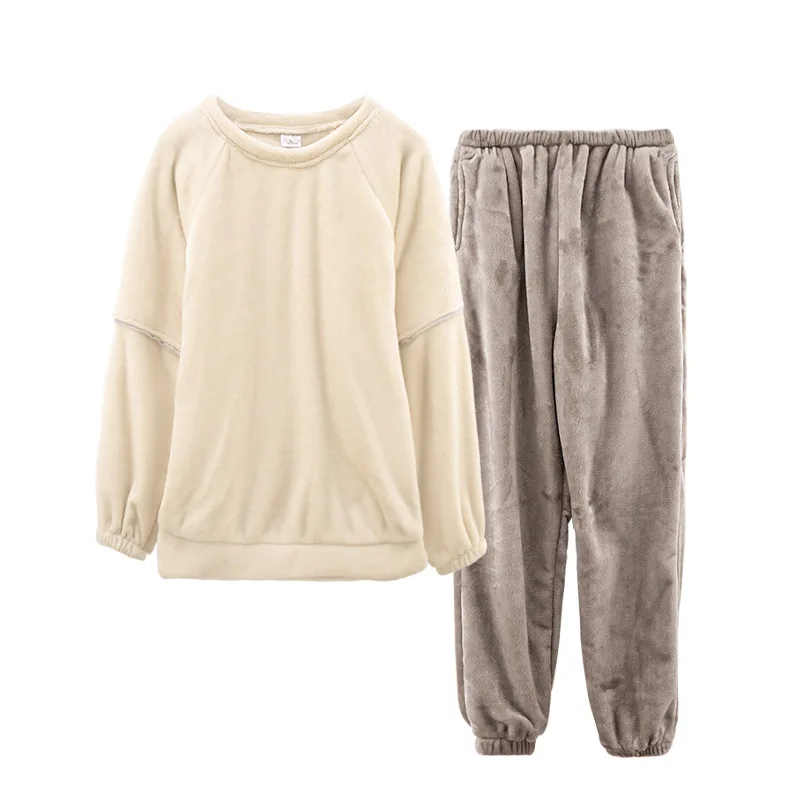 Flannel Cute Winter Women Pajamas Solid 2 pcs Casual Loose Sleepwear Long Sleeve Coral Fleece Pajamas set Home clothes Nightwear
Flannel Cute Winter Women Pajamas Solid 2 pcs Casual Loose Sleepwear Long Sleeve Coral Fleece Pajamas set Home clothes Nightwear