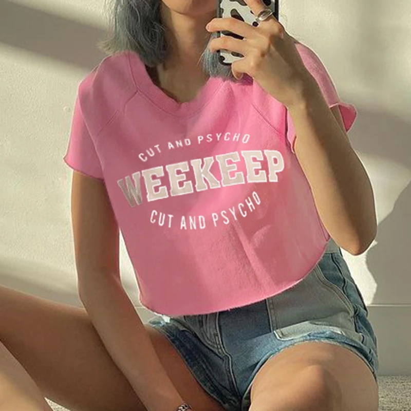 Casual Letter Printed Kawaii Pink Y2k Crop Tops Short SleeveT-Shirts Women 2021Summer Top O-Neck Loose Tee Shirt Feminina
Casual Letter Printed Kawaii Pink Y2k Crop Tops Short SleeveT-Shirts Women 2021Summer Top O-Neck Loose Tee Shirt Feminina
