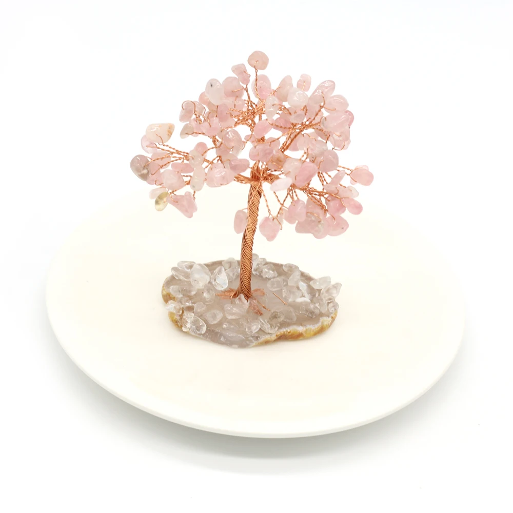 Wholesale Natural Stones Rose Quartz Crushed Stone Copper Wire Winding Tree of Life Ornament Home Living Room Decorate Fine Gift
Wholesale Natural Stones Rose Quartz Crushed Stone Copper Wire Winding Tree of Life Ornament Home Living Room Decorate Fine Gift